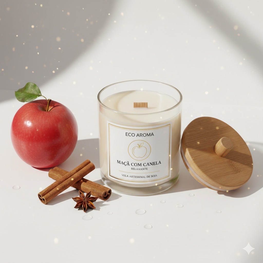 Vela Aromática Maçã com Canela